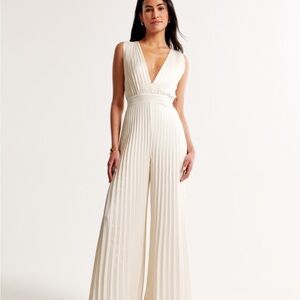 Abercrombie White Satin Jumpsuit